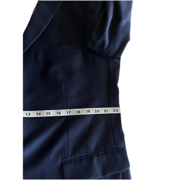 INDOCHINO Bespoke Men Custom Tailored Wool Navy Suit Jacket Pants 44-46R W40xL29 - Picture 13 of 16